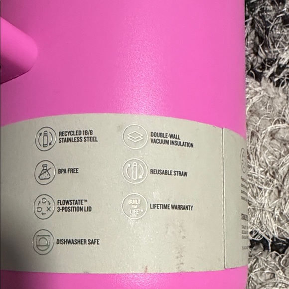 Stanley Vibrant Pink Quencher Tumbler with Handle - Picture 3 of 8